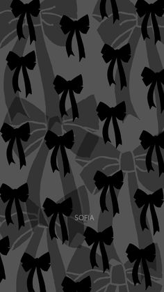 black bows on grey background with the word sofia written in white across the image