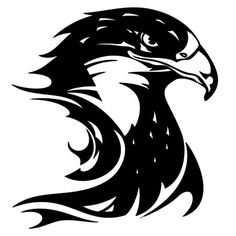 an eagle's head is shown in black and white