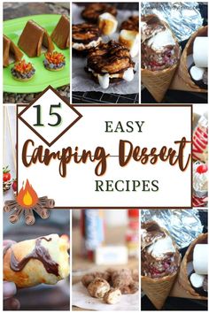 an image of camping desserts with the title overlay that reads 15 easy camping dessert recipes