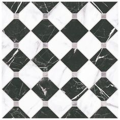 black and white marble tile with diamond pattern