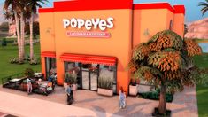 an artist's rendering of the exterior of a poppees restaurant