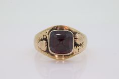 Excited to present this magnificent ANTIQUE Black Hill Gold Ring. Single Pyramid Garnet bezel set with leaf motif. Details 10k Gold. Total weight 5.6grams 8mm Pyramid cut garnet Hallmarked Blk.Hills Ring Shows significant wear but is consistent with age. Give the ring beautiful character Antique Ruby Signet Ring For Formal Occasions, Antique Yellow Gold Signet Ring With Bezel Setting, Antique Bezel Set Signet Ring For Formal Occasions, Antique Signet Ring With Bezel Setting For Formal Occasions, Collectible 14k Gold Jewelry With Bezel Setting, Antique Bezel Setting Formal Jewelry, Antique Formal Jewelry With Bezel Setting, Victorian 14k Gold Jewelry With Bezel Setting, Vintage 14k Gold Ruby Ring With Bezel Setting