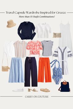 travel capsule wardrobe inspired for greece more than 15 outfits combinations by carryon couture