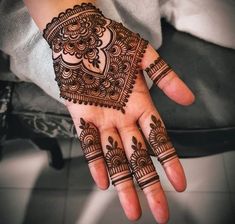 a henna tattoo on someone's hand