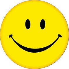 a yellow smiley face with two black eyes and one white smile on it's face