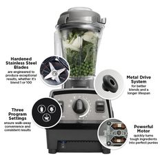 an image of a blender with ingredients in it and instructions on how to use it