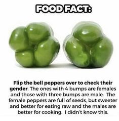 two green peppers sitting next to each other on top of a white sheet with the caption