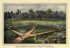 an old baseball game is being played on the field