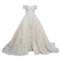 a wedding dress with white lace on it