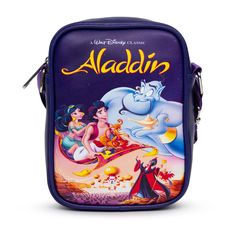 the back side of a lunch box with an image of disney characters on it,