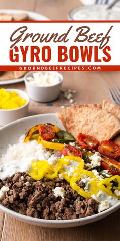 Looking for simple dinner ideas? You're going to love these ground beef bowls with rice and roasted vegetables! Complete with tzatziki sauce, these easy ground beef gyro bowls are healthy and delicious. It's also one of the best lunch recipes for meal prepping! Beef Gyro Bowl, Ground Beef Bowls, Gyro Bowl, Beef Bowl Recipe, Gluten Free Bowl, Beef Gyro, Gyro Recipe, Healthy Ground Beef, Ground Beef Recipes Healthy