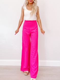 Paradise Pink Pants | sassyshortcake.com | Sassy Shortcake Neon Pink Pants, Sassy Shortcake, The Paradise, Pants Large, Pink Pants, Neon Pink, Paradise, Hand Wash, Neon