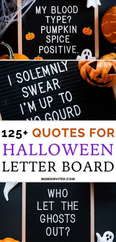 halloween letter board with ghost and pumpkins on it