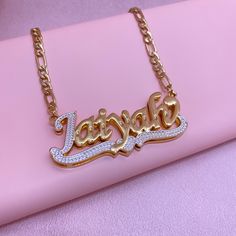 Item: 2023S0028 Material: Copper Color: Gold Necklcae Chain Length: 14",16",18",20",22" Process: Gold plated Recipient: Woman, Mom, Wife, Girl Friend, Children, Family Product Type: Personalized Jewelry Gift Type: Set Jewelry Occasions: Valentine's Day, Mother's Day, Children's Day, Christmas, Birthday, etc Jewelry Type: Name Necklace, Name Earrings Brand: Silviax Jewe Valentine's Day Gold Plated Nameplate Necklace, Valentine's Day Custom Name Gold Plated Necklace, Metal Name Necklace With Adjustable Chain For Anniversary, Adjustable Chain Metal Name Necklace For Anniversary, Anniversary Name Necklace For Valentine's Day, Valentine's Day Name Necklace With Chain, Metal Name Necklace For Anniversary On Valentine's Day, Metal Nameplate Jewelry For Party, Valentine's Day Silver Gold-plated Name Necklace