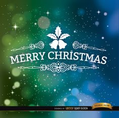 a merry christmas sign on a green and blue background