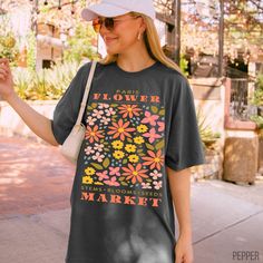 Comfort Colors® Vintage Pressed Flowers Shirt, Cute Flower Market Shirt, Boho Wildflower Shirt, Botanical Lovers Shirt, Colorful Flowers Tee Hello everyone! Welcome to Good Vibe Quotes! Here, you'll find a wide selection of unique, affordable, and high-quality designs perfect for your friends and family. To Make Your Ordering Process Seamless, Please Follow These steps: - Read all the relevant information and review the product photos. - Select the desired t-shirt type and choose your size from Boho Wildflower, Wildflower Shirt, Good Vibes Quotes, Stay Inspired, Cute Flower, Flower Market, High Quality Design, Product Photos, Pressed Flowers