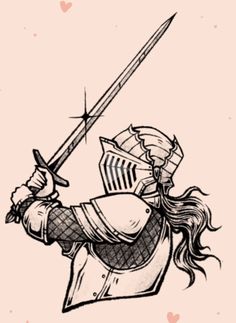 Medieval Tattoo Ideas Simple, Female Fighter Tattoo, Lady Knight Tattoo, Women Warrior Tattoo, Medieval Patchwork Tattoo