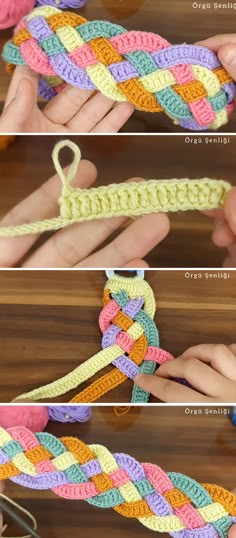 crochet instructions for how to make an origami loom with yarn