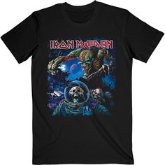 Iron Maiden Final Frontier Unisex T-Shirt Iron Maiden T Shirt, Short Styles, Screen Printing Designs, Iron Maiden, High Quality T Shirts, Edgy Outfits, New Wave, T Shirt Design, Heavy Metal