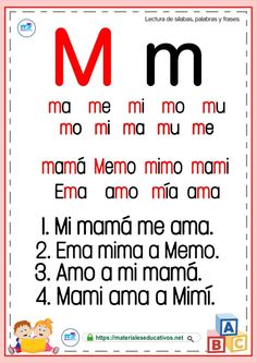 the letter m is for mom in spanish