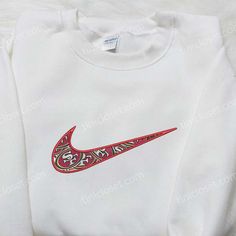 San Francisco 49ers x Nike Embroidered Sweatshirt, NFL Sport Team Embroidered Shirt, Nike Inspired Embroidered Shirt Welcome to Tinicloset, your ultimate destination for premium custom embroidered shirts and apparel. We are proud to offer a diverse selection of high-quality garments, including the highly sought-after San Francisco 49ers x Nike embroidered sweatshirt, sports embroidered shirts, and Nike-inspired embroidered shirts. At Tinicloset, we understand that clothing is not merely a necess Casual Streetwear Tops With Machine Embroidery, Casual Tops With Machine Embroidery For Streetwear, Sporty White Tops With Custom Embroidery, Casual Machine Embroidered Tops For Streetwear, White Custom Embroidered Top For College, White Machine Embroidered Tops For Streetwear, Casual White Sweatshirt With Machine Embroidery, White Custom Embroidery Sweatshirt For Sports, White Machine Embroidery Sweatshirt For College