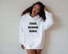 "Are you a print-on-demand seller or a shirt designer looking for a trendy hoodie mockup? Then, you are in the right place! We sell high-quality, minimalist Gildan 18500 front and back diverse model mockups that are going to kick-start your business and social media! 🔥GET 4 FREE MOCKUPS:🔥 ➡️COPY AND PASTE THIS LINK TO YOUR BROWSER: view.flodesk.com/pages/6278ef0246c9ddac82189f8d (Please check the spam or junk mail folder in case you did not receive the 4 free mockups. Do not hesitate to let me White Branding Hoodie With Relaxed Fit, White Branded Relaxed Fit Hoodie, White Relaxed Fit Hoodie With Branding, Casual White Hoodie With Custom Print, White Hoodie With Custom Print, Relaxed Fit, White Hoodie With Custom Print In Relaxed Fit, White Custom Print Relaxed Fit Hoodie, White Relaxed Fit Hoodie With Custom Print, White Customizable Relaxed Fit Hoodie