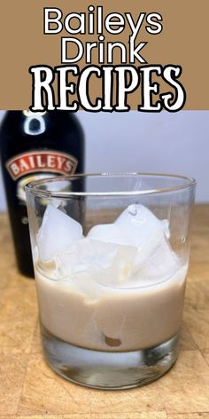 bailey's drink recipe in a glass with ice cubes