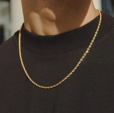 Upgrade your style with our popular gold rope chain. This piece is a classic and is ready to wear alone, with one of our pendants, or layered with our other jewelry - All products are backed by LIFETIME WARRANTY. We will repair / replace any defects or breakage  - 100% Money-Back Guarantee, simply send it back for a full refund if you're not satisfied - Designed in Los Angeles Necklace Specifications 18k Gold PVD Plated (Highest quality plating available) - Solid gold available upon request Widt Compass Pendant, Gold Rope Chains, Gold Chains For Men, Mens Jewelry Necklace, Couple Necklaces, Estilo Hip Hop, Chain Gold