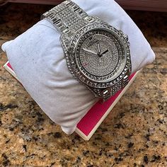 Beautiful Juicy Watch Nwt-Classy And Stunning-Dress Up For A Nice Evening Or Super Cute With Jeans Outfit-One Of A Kind- Party Diamond Watch With Rhinestones, Silver Crystal Diamond Watch For Parties, Luxury Crystal Diamond Watch With Rhinestones, Luxury Diamond Watch With Rhinestones And Crystal, Silver Diamond Watch With Crystal For Parties, Diamond Watch With Rhinestones For Party, Luxury Crystal Watch With Rhinestones, Luxury Rhinestone Crystal Watch, Luxury Diamond Watch With Rhinestones For Parties