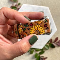 "Fall Flowers and Leaves Apple Watch Band This is a personalized, made to order listing; please allow time for its creation. Just click the Shipping & Policies tab to view our current production turnaround time. In notes to seller list your initials and color scheme (where applicable) and your new watch band will be made just for you! Stained in a rich brown with hand painted accent colors. Flowers will be hand painted yellow and orange unless otherwise specified in the notes to seller. If y Brown Rectangular Apple Watch Band Gift, Customizable Custom Watch Accessories For Everyday Use, Adjustable Vintage Watch Bands As A Gift, Custom Handmade Apple Watch Band As Gift, Customizable Adjustable Apple Watch Band As Gift, Brown Bracelet Strap Apple Watch Band For Gift, Brown Bracelet Strap Apple Watch Band As Gift, Handmade Custom Watch Accessories As Gifts, Custom Handmade Watch Accessories As Gift