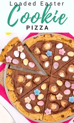 this loaded easter cookie pizza is so good it's ready to be eaten