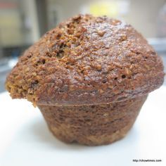 a close up of a muffin on a plate