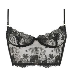 Wireless bustier bra lace NETTE ROSE Tokyo Bra Lace, Wireless Bra, Lace Bra, Floral Lace, Tokyo, Bra, Lace, Floral, Black