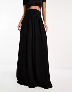 TFNC pleated maxi skirt in black | ASOS Spring Pleated Maxi Skirt For Prom, Summer Prom Long Skirt, Maxi Length Bottoms For Party, Black High Waist Maxi Skirt For Party, High Waist Black Maxi Skirt For Party, Relaxed Pleated Maxi Skirt For Night Out, Flowy Maxi Skirt For Summer Prom, Summer Maxi Skirt For Prom, Wide Leg Maxi Skirt For Night Out