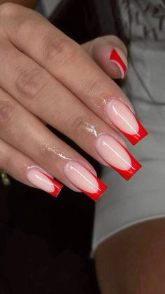 Best Acrylic Nails Designs Simple, Gel Nails Red Design, Red Coffin Acrylic Nails, Simple Nails Square, Beautiful Red Nails, Red Tip Nails, Maroon Nail Designs, Maroon Nail, Red Gel Nails