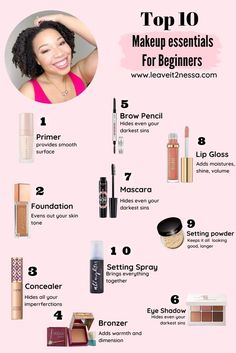 Makeup Essentials For Beginners, Basic Makeup For Beginners, Basic Makeup Kit, Beginner Makeup Kit, Make Up Kits, Makeup For Black Skin