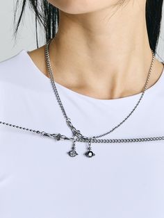 Composition : Sugical Steel / CubicColor : white,blackCountry of Origin : KOREA Saturn Necklace, Accessories Jewelry Necklace, Jewelry Inspo, Women Accessories Jewelry, Jewelry Accessories, Jewelry Necklaces, Composition, Women Accessories, Stars