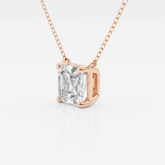 3 ctw Asscher Lab Grown Diamond Solitaire Pendant 14K Rose Gold E, VS1 Luxury 14k Rose Gold Brilliant Cut Jewelry, Luxury 14k Rose Gold Jewelry With Prong Setting, Luxury 14k Rose Gold Jewelry In Diamond White, Gia Certified Rose Gold Round Jewelry, Rose Gold Gia Certified Jewelry, Gia Certified Rose Gold Jewelry, Gia Certified Rose Gold Diamond Jewelry, Cushion Cut Rose Gold Jewelry With Diamond Accents, Elegant 14k Rose Gold Jewelry With Emerald Cut