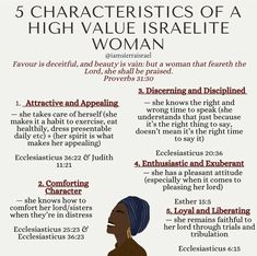 the five characteristics of a woman