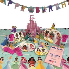 there is a birthday party set up with princesses