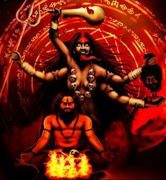 an image of the hindu god and his four avatars in front of a red background