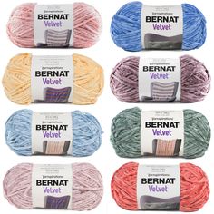 bernat velvet yarn in different colors