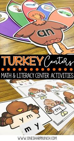 turkey centers math and literacy center activities