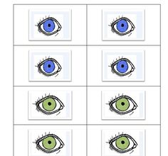 four squares with blue and green eyes in the middle one has an eyeball on it