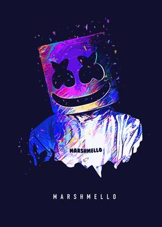 marshmello wearing a mask with the words marshmello on it