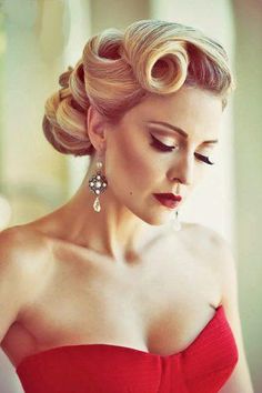 Vintage Wedding Hairstyles, Vintage Updo, 1950s Hairstyles, 1940s Hairstyles, Vintage Wedding Hair, Pin Curls