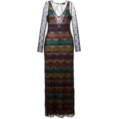 Missoni Zig Zag Crochet Sheer Dress - RunwayCatalog.com Uncinetto Zig Zag, Missoni Robe, Crochet Zig Zag, Long Sheer Dress, Zig Zag Crochet, Summer Knitwear, Runway Dresses, Zig Zag Pattern, Maxi Dresses Casual