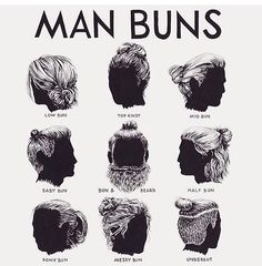 Man Bun Styles, Man Bun Hairstyles, Man Buns, Bun Styles, Men Haircut Styles, Men's Hairstyle