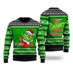 This FamilyStore.com exclusive Ugly Christmas Sweater design is guaranteed to get attention and get the party started. It’s sure to be your best holiday purchase yet! Description: This is a customized product with a customized design. High-quality material - Made from 100% polyester, shrink-proof and anti-wrinkle. Lightweight crew neck sweater, soft and durable fabric that has a cotton feel to it. Best technique - Each panel is individually printed, cut and sewn to ensure a flawless graphic with Trending T Shirt Designs, Xmas Movies, The Grinch Stole Christmas, Harry Potter Outfits, Grinch Stole Christmas, Ugly Christmas Sweaters, Chic Sweaters, Taco Bell, Christmas Quilt