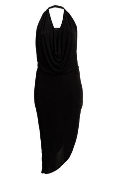 An elongated cowl neckline gives an air of elegance to this celebration-ready dress that has comfortable stretch. 63" length Slips on over head Cowl neck Sleeveless Lined 92% polyester, 8% spandex Machine wash, tumble dry Imported Fitted Cowl Neck Midi Dress For Formal Occasions, Fitted Cowl Neck Midi Dress, Stretch Cowl Neck Dress, Elegant Stretch Cowl Neck Dress, Sleek Black Cowl Neck Dress, Cowl Neckline, Stretch Dress, Nordstrom Store, Black Fits